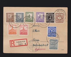 Karte SBZ Mi.56, 150Y- 155Y und alli. Besetzung Mi.912, 926 per ...