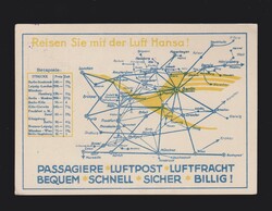 private Ganzsache DR PP77B7/01 (Streckenplan der Luft Hansa) mit ...