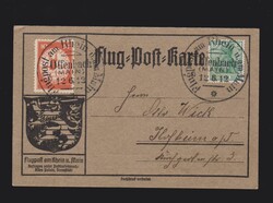Flugpostkarte DR Mi.85I mit Luftpostmarke Mi.I und Sonderstempel ...