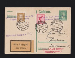 Ganzsache DR P175 mit Zusatzfrankatur Mi.379, 386 per Luftpost von ...