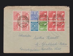 Brief alli. Besetzung 10fach (SBZ) Mi.924, 5x 945, 946, 4x 953, 955 ...