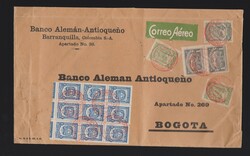 Brief Kolumbien Mi.9x 275 mit SCADTA- Marke Mi.2x 30, 34, 2x 36 per ...