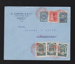 Brief Kolumbien Mi.241, 243, 275 mit SCADTA- Marke Mi.3x 11 per ...
