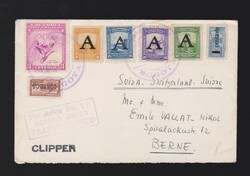 Brief Kolumbien Mi.522, 266, 268- 570, 592 und Zulassungsmarke Mi.49 ...