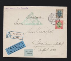 Brief Island Mi.147, 149 per Einschreiben per Luftpost mit Luftschiff ...