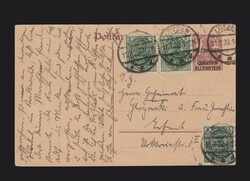 Ganzsache dt. Abstimmungsgebiet Allenstein P2 mit Zusatzfrankatur Mi ...