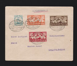 Brief Danzig Mi.133, 134, 136, 137 per Luftpost mit Stempel „Danzig ...
