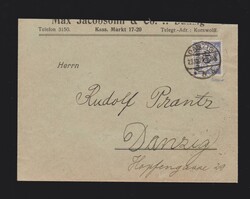 Brief Danzig EF Mi.172 geprüft von Danzig als Ortsbrief vom 23.10 ...