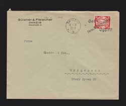 Firmenbrief Danzig EF Mi.214 von Danzig nach Bydgoszcz vom 18.1.1934 ...