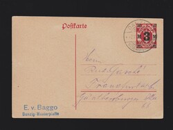 Ganzsache Danzig P23 von Danzig- Neufahrwasser nach Frankfurt Main ...