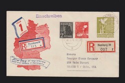 Sonderbrief (Ersttag Einschreiben in Germany). Brief alli. Besetzung ...