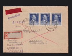 Brief alli. Besetzung MeF Mi.3x 964 per Eilboten und Einschreiben ...