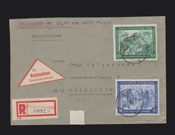 Brief alli. Besetzung Mi.967, 968 per Nachnahme und Einschreiben ...