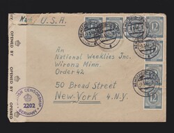 Brief alli. Besetzung MeF Mi.7x 920 von Remscheid nach USA New York ...