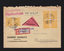 Brief alli. Besetzung MeF Mi.6x 927 per Nachnahme und Einschreiben ...