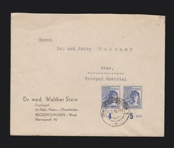 Brief alli. Besetzung 10fach MeF Mi.957ZF Randstück von ...