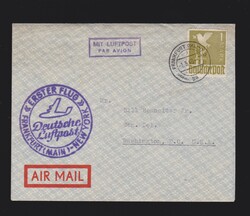 Brief alli. Besetzung EF Mi.959 per Luftpost als Erstflug Frankfurt ...