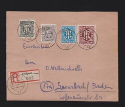 Brief Bizone Mi.16, 17, 26, 33 geprüft per Einschreiben (R- Zettel ...