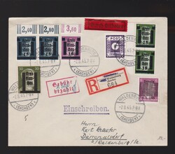 Brief Lokalpost nach 1945 Glauchau Mi.2x 3, 2x 4, 5, 14, Döbeln Mi.1 ...