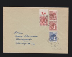 Brief Bizone 10fach Mi.46IIPORndzg (Oberrandstück) und alli. ...