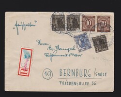 Brief Bizone 10fach Mi.36I, 50II und alli. Besetzung Mi.2x 918, 2x ...