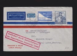 Brief Bizone EF Mi.105 per Luftpost durch Sonderluftpost der ...