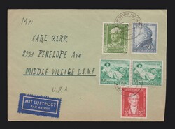 Brief Bizone Mi.2x 108, 109, 110 und BRD Mi.118 per Luftpost von ...