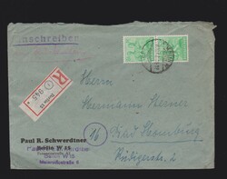 Brief alli. Besetzung MeF Mi.958 per Einschreiben mit Rückschein von ...