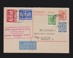 Ganzsache alli. Besetzung 10fach (Berlin) P964A (Antwortteil) mit ...
