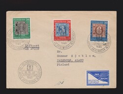 Brief BRD Mi.113- 115 per Luftpost und Sonderstempel „Nürnberg 16 ...