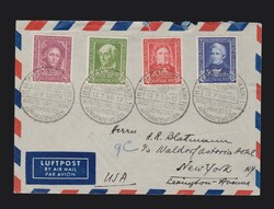 Brief BRD Mi.117- 120 und Bizone Mi.80eg per Luftpost und ...
