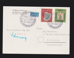 Sonderkarte BRD Mi.171, 172 mit Ersttagsonderstempel „Frankfurt ...