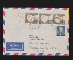 Brief BRD Mi.3x 165, 166 per Luftpost von Karlsruhe nach USA New York ...