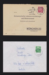 3 Briefe BRD Mi.183y, 2x 185y Lumogen gelaufenAutomatically generated ...