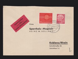 Brief BRD Mi.185y (Lumogen), 338 von Bad Kreuznach nach Koblenz vom 2 ...