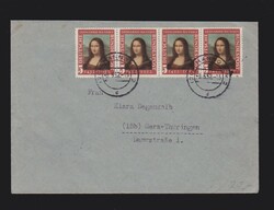 Brief BRD MeF Mi.4x 148 (4er Streifen) von Hannover nach Gera vom 3.5 ...