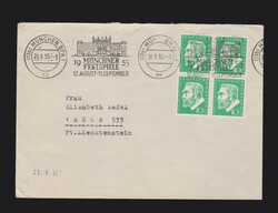 Brief BRD MeF Mi.4x 209 (4er Zusammendruck) von München nach ...