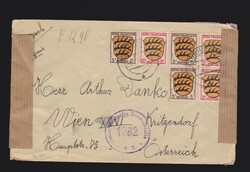 Brief franz. Zone Mi.3x 3, 3x 8 von Baumholder nach Österreich Wien ...