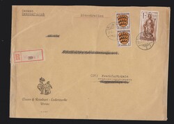 Brief franz. Zone Mi.2x 3 und Pfalz Mi.15 per Einschreiben Worms ...