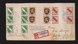 Brief franz. Zone Mi.3x 1ZW, 2x 2ZW, 2x 10ZW (mit Zwischensteg) per ...