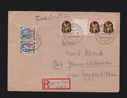 Brief franz. Zone Mi.6ZW (Zwischensteg), 2x 9 per Einschreiben ...
