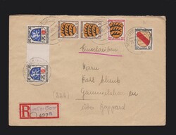 Brief franz. Zone Mi.2x 3, 6ZW (mit Zwischensteg), 8, 10 per ...