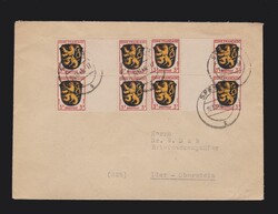 Brief DR MeF Mi.4x 2ZW (mit Zwischensteg) von Speyer nach Idar- ...