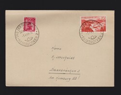 Brief Saarland Mi.252, 264 mit Sonderstempel „Saarbrücken 2 3.4 ...