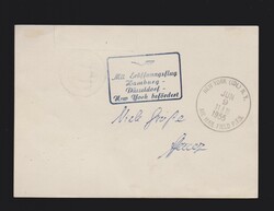 Sonderkarte Saarland EF Mi.286 per Luftpost von Dudweiler (Saar) 6.6 ...