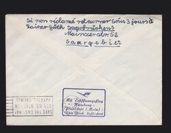 Brief Saarland EF Mi.287 per Luftpost von Saarbrücken 8.6.1955 als ...