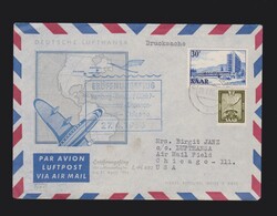 Brief Saarland Mi.278, 332 per Luftpost von Dudweiler (Saar) 19.4 ...