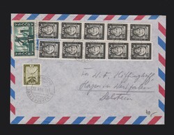 Brief Saarland Mi.10x 273, 278, 319 von Saarbrücken nach Hagen in ...