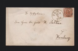 Brief Schleswig-Holstein "130/Plön", auf Dänemark Mi.4 nach Hamburg ...