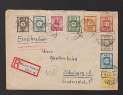 Brief Lokalpost nach 1945 Plauen Mi.5 und SBZ Mi.51- 55, 57, 59, 60 ...